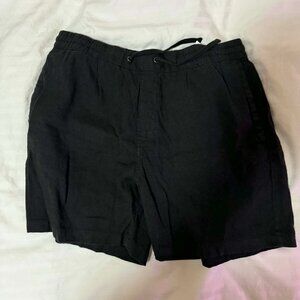 Zara Men's Black Linen Shorts Size M